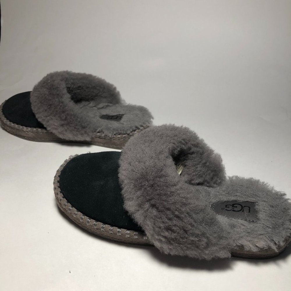 UGG KIDS COZY II SLIPPERS Black/Grey Size 13